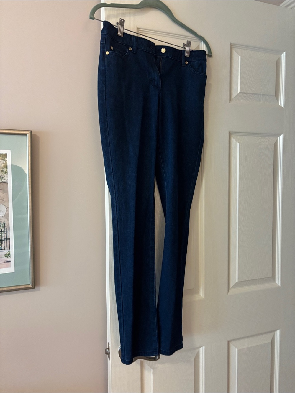 Classic High-Rise Dark Blue Stretch Jeans by J McLaughlin